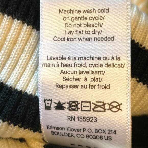 Krimson Klover Ivory Sweater MEDIUM Side Slits Bell Sleeves Wool Blend NEW - Picture 10 of 12